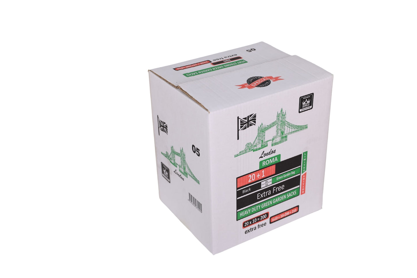 10 pack Extra Strong Green Heavy Duty refuse sacks